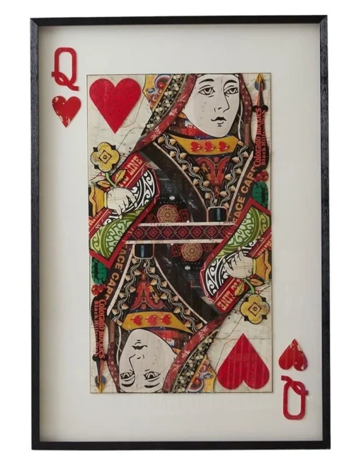 Pre-Order Queen Of Hearts Framed Paper Collage In Multi -Home Décor Sales