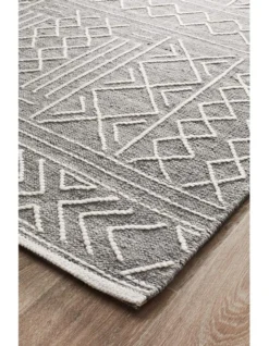 Arya Stitch Woven Rug In Silver Grey -Home Décor Sales 926429320 3 720x928