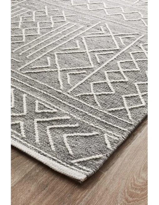 Arya Stitch Woven Rug In Silver Grey -Home Décor Sales