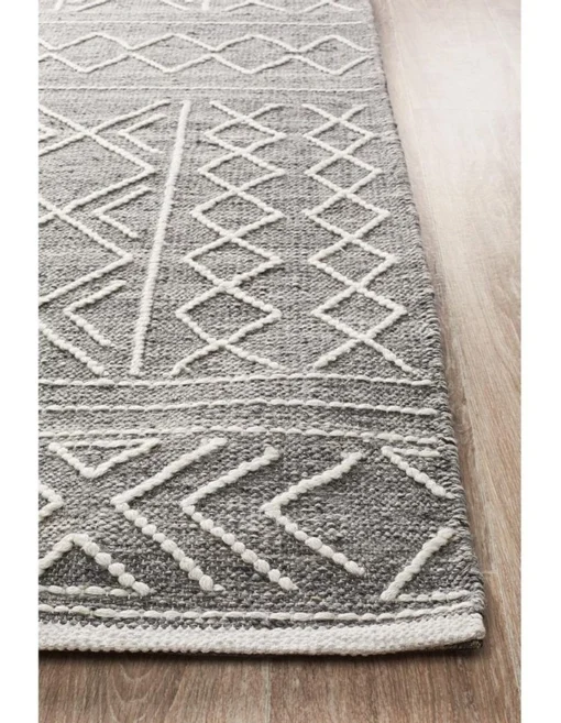 Arya Stitch Woven Rug In Silver Grey -Home Décor Sales