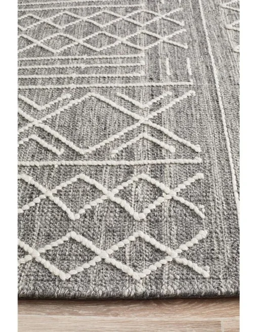 Arya Stitch Woven Rug In Silver Grey -Home Décor Sales