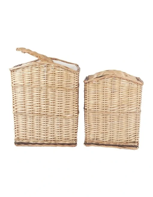 2 Piece Wicker Storage Baskets With Lid Set In Brown -Home Décor Sales