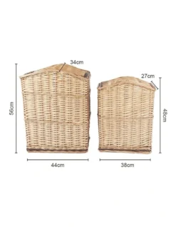 2 Piece Wicker Storage Baskets With Lid Set In Brown -Home Décor Sales 932280490 3 720x928