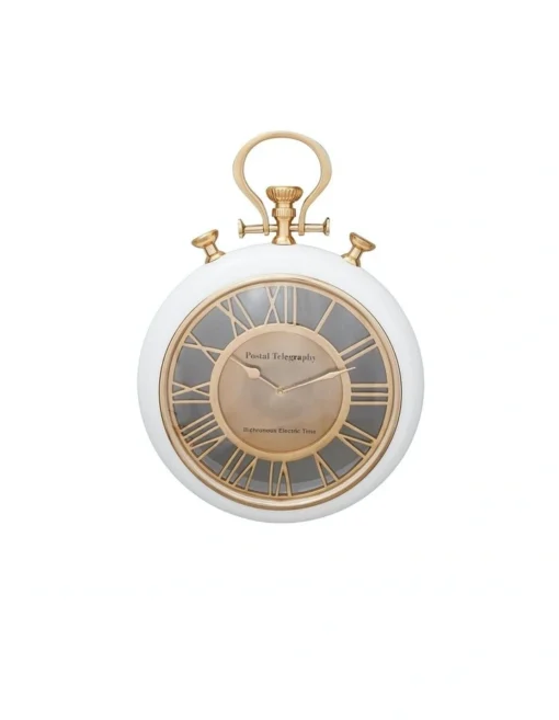 Postal Table Clock In White -Home Décor Sales