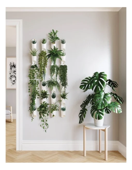 Umbra Floralink 10x10x69cm Wall Vessel In White -Home Décor Sales