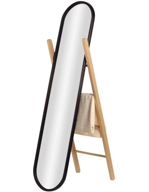 Umbra Hub Floor Mirror In Black/Natural -Home Décor Sales