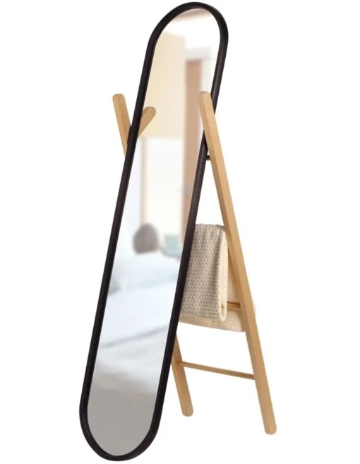 Umbra Hub Floor Mirror In Black/Natural -Home Décor Sales