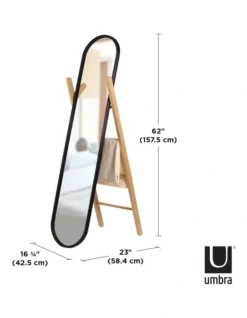 Umbra Hub Floor Mirror In Black/Natural -Home Décor Sales 938047330 3 720x928