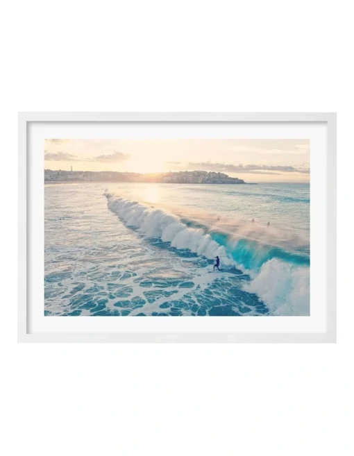 Profile Bondi Surf Break Art Print A2 Australian Made In White Frame -Home Décor Sales