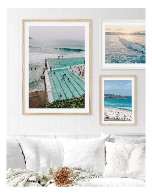 Profile Bondi Surf Break Art Print A2 Australian Made In White Frame -Home Décor Sales