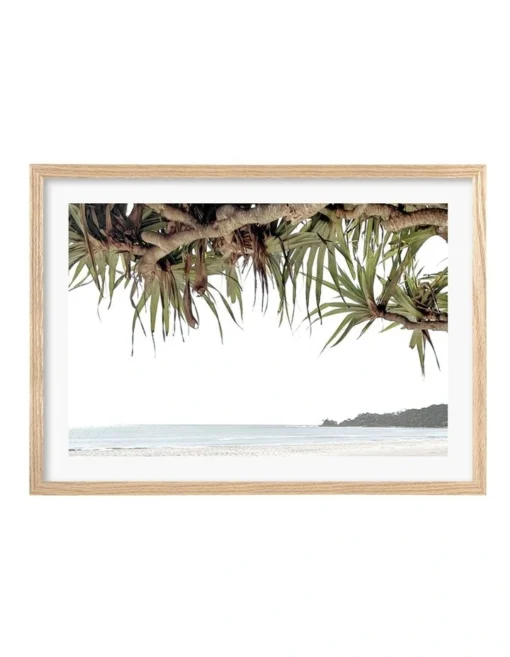 Profile Byron Beach View Art Print A2 In Natural Frame Australian Made -Home Décor Sales