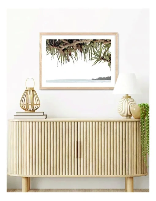 Profile Byron Beach View Art Print A2 In Natural Frame Australian Made -Home Décor Sales