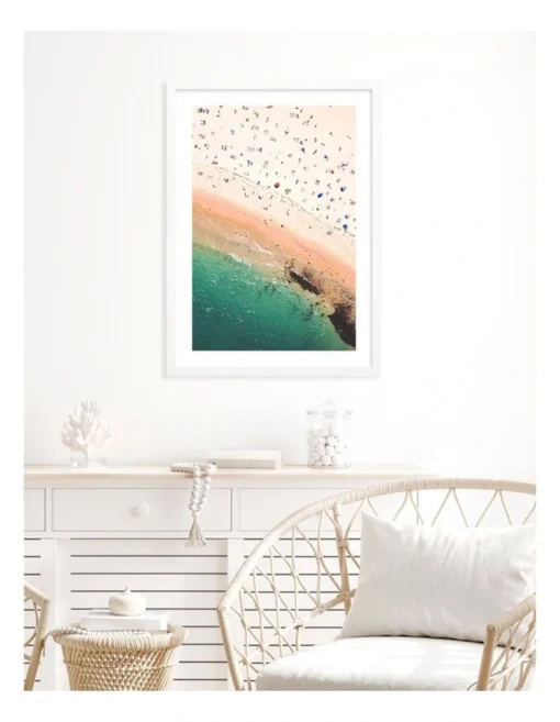 Profile Coogee Beach Life Art Print A2 White Frame Australian Made -Home Décor Sales