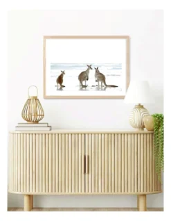 Profile Kangaroo Beach Art Print A2 In Natural Frame Australian Made -Home Décor Sales 947757880 4 1 720x928