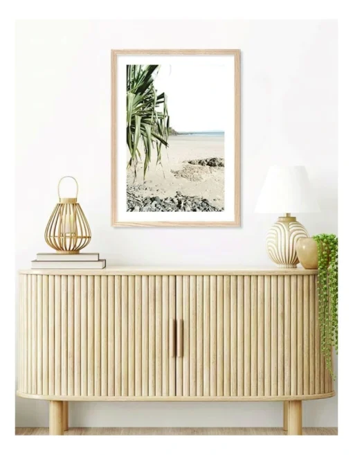 Profile Wategos Beach Outlook Art Print A2 In Natural Frame Australian Made -Home Décor Sales