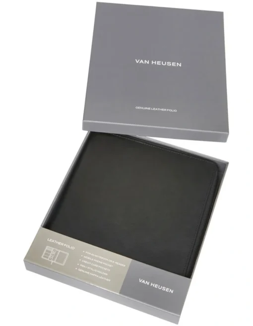 Van Heusen Leather Folio In Black -Home Décor Sales