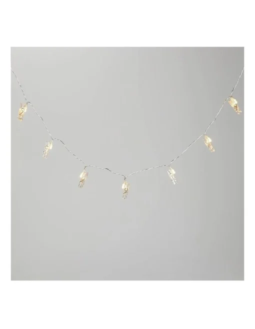 Dual Power 24 LED String Light With Clamps In White -Home Décor Sales