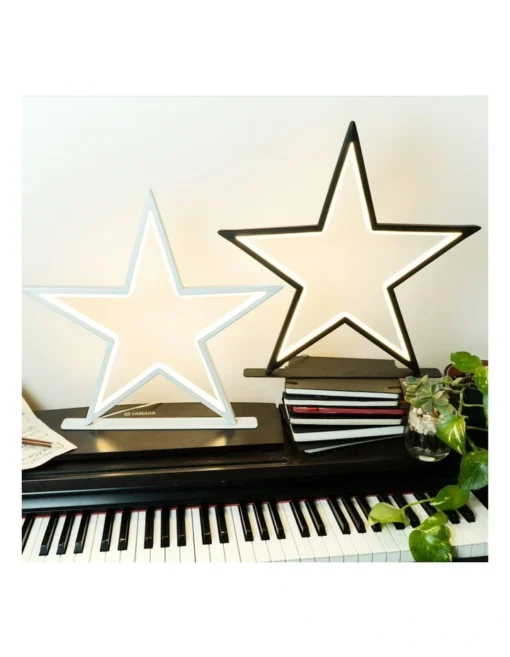 Star Neon Table Lamp In White -Home Décor Sales