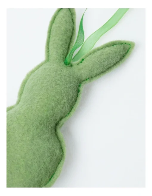 Felt Bunny Ornaments 2-Pack 5cm In Green -Home Décor Sales