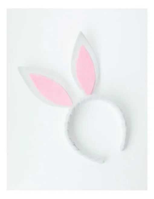 Felt Bunny Ears Headband 20cm In White/Pink -Home Décor Sales
