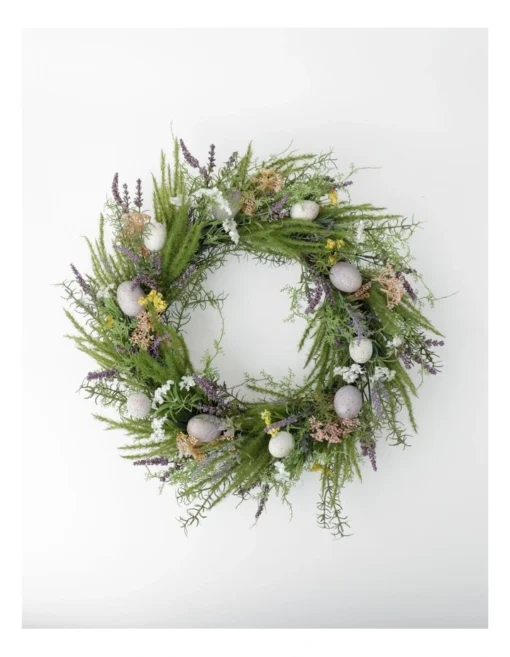 Faux Lavender, Vine & Egg Wreath 46cm In Multi -Home Décor Sales