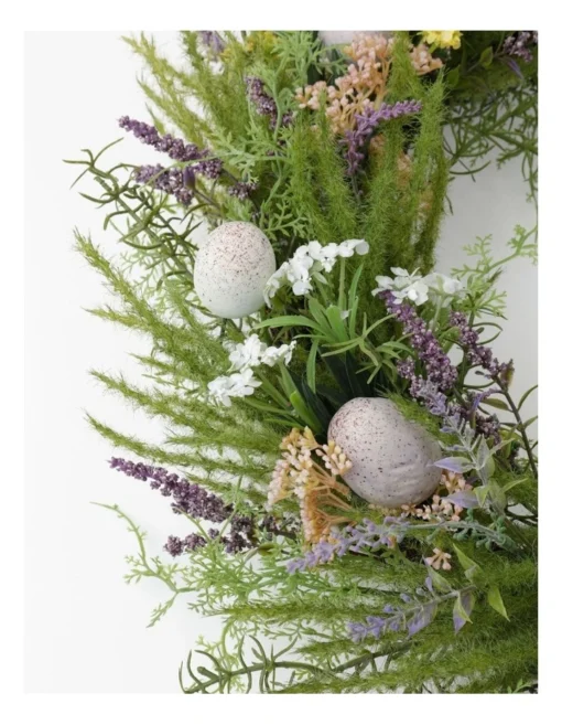 Faux Lavender, Vine & Egg Wreath 46cm In Multi -Home Décor Sales