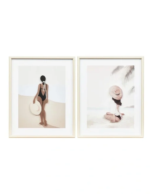 Shore Canvas Wall Art Framed Print Set Of 2 52cm In Multi -Home Décor Sales