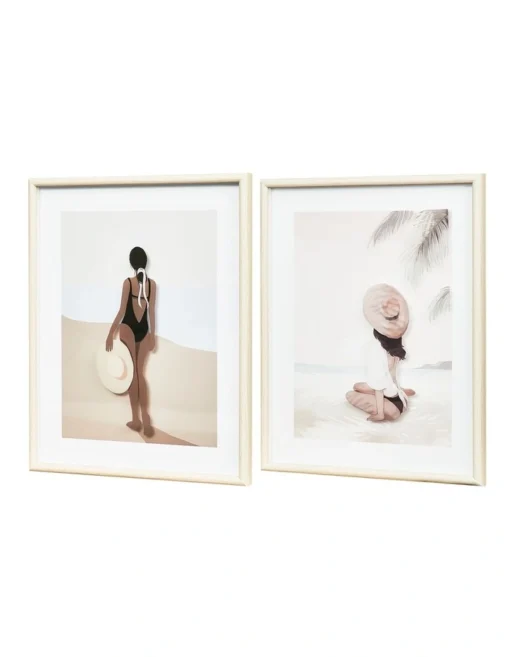 Shore Canvas Wall Art Framed Print Set Of 2 52cm In Multi -Home Décor Sales