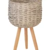 Medium Natural Wicker Planter Pot With Stand In Grey -Home Décor Sales 954972190 1 720x928