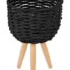 Small Natural Wicker Planter Pot With Stand In Black -Home Décor Sales 954972370 1 720x928