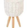 Small Natural Wicker Planter Pot With Stand In White -Home Décor Sales 954972550 1 720x928