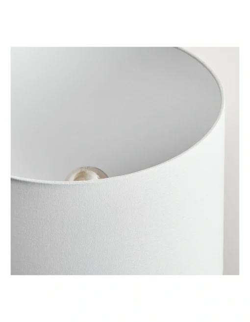 Pleat Modern Ceramic Table Lamp 57cm In White -Home Décor Sales