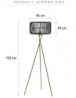Martinique Floor Lamp 155cm In Black -Home Décor Sales 954973360 3 720x928