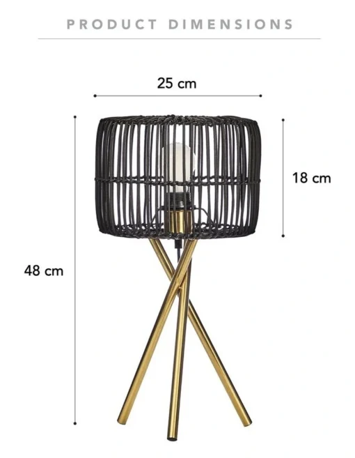 Martinique Table Lamp 50cm In Black -Home Décor Sales