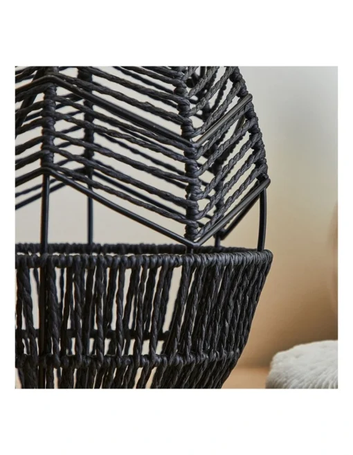 Cayman Paper Rope Weave Table Lamp 45cm In Black -Home Décor Sales