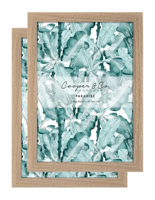 21x29.7cm Photo Frames Set Of 2 In Oak -Home Décor Sales