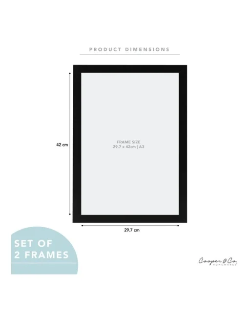 Premium Paradise Photo Frames 29.7x42cm Set Of 2 In Black -Home Décor Sales