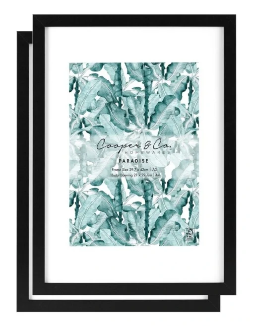 Premium Paradise Photo Frames 29.7cmx42 Matt To 21x29.7cm Set Of 2 In Black -Home Décor Sales