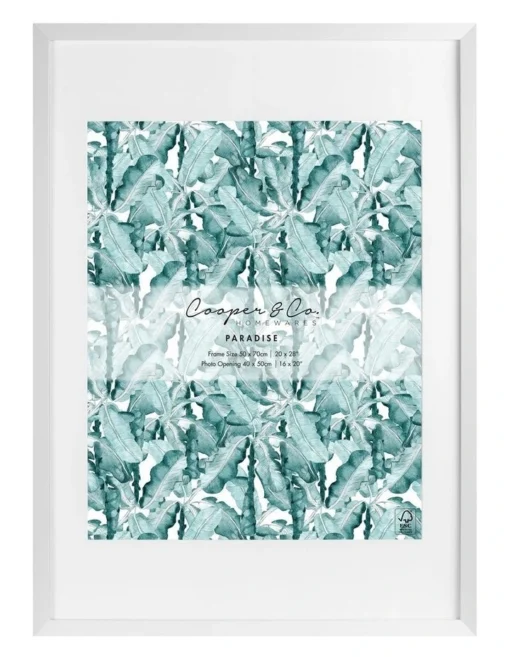Premium Paradise Photo Frame 50x70cm Matt To 40x50cm In White -Home Décor Sales