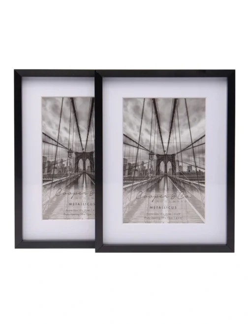 Set Of 2 6x8 Matt To 4x6 Photo Frames In Black -Home Décor Sales