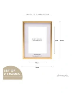 Premium Metallicus Metal Photo Frames 6x8 Matt To 4x6 Set Of 2 In Gold -Home Décor Sales 954982180 3 720x928