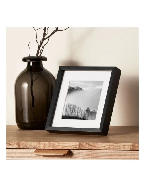 Premium Metallicus Metal Photo Frames 6x6 Matt To 4x4 Set Of 2 In Black -Home Décor Sales
