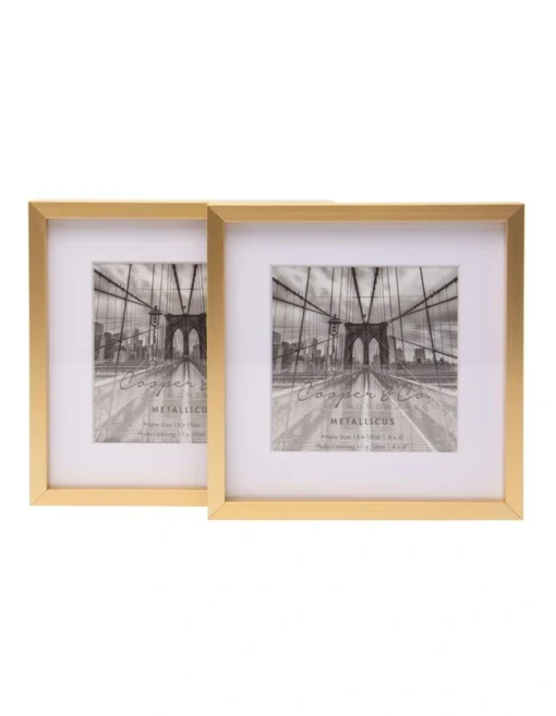 Set Of 2 6x6 Matt To 4x4 Photo Frames In Gold -Home Décor Sales