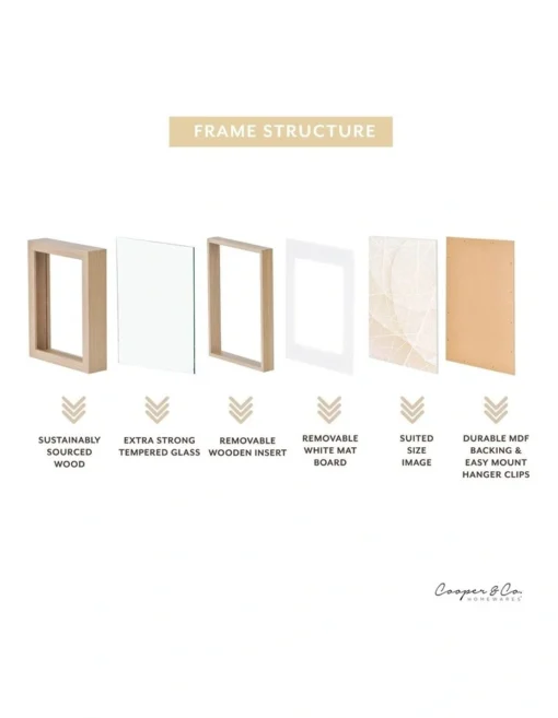 Set Of 2 20x25cm Mat To 13x18cm Shadow Box Photo Frames In Oak -Home Décor Sales