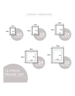 Premium 12 Piece Wall Frame Picture Pack In White -Home Décor Sales 954986320 3 720x928