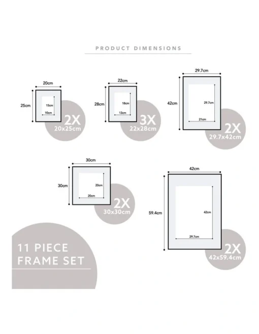 11 Piece Gallery Wall Picture Pack In Multi -Home Décor Sales