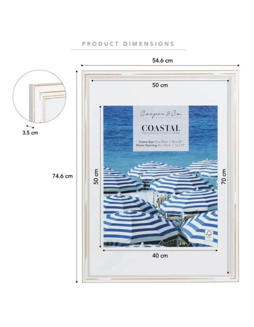 50x70 Mat To 40x50cm Photo Frame In White -Home Décor Sales