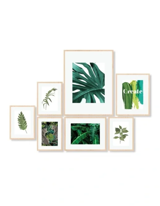 Instant Gallery Wall 7 Piece Frame Set In Oak -Home Décor Sales