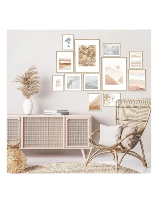 Instant Gallery Wall 12 Piece Frame Set In Oak -Home Décor Sales