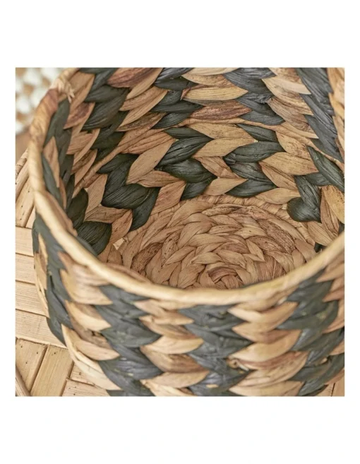 Set Of 2 Hyacinth Planter Pot Holder In Tiger Stripe -Home Décor Sales